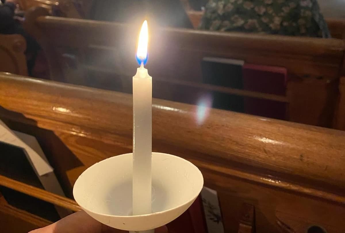 Candle lit in remembrance